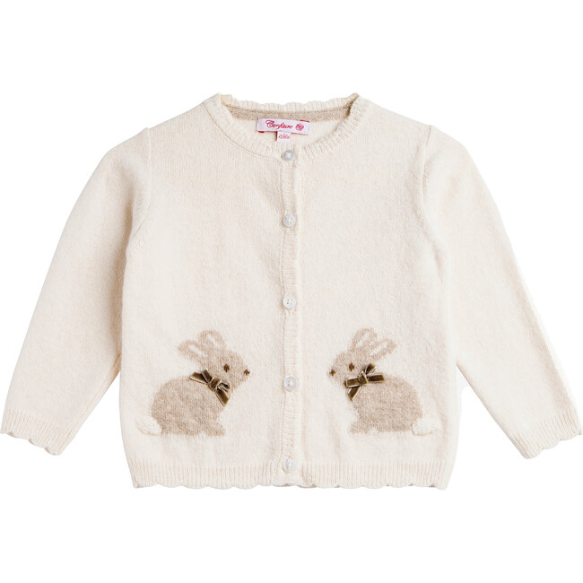 Little Bunny Cardigan, Winter White - Cardigans - 1