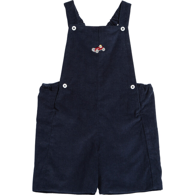 Little Alfie Vintage Car Bib Shorts, Navy - Rompers - 1