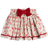 Liberty Print Felicite Bow Skirt, Red Felicite - Skirts - 1 - thumbnail