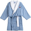 Henry Car Bathrobe, Denim Gingham - Robes - 1 - thumbnail
