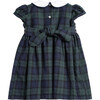 Little Charlotte Tartan Smocked Dress, Navy Tartan - Dresses - 2