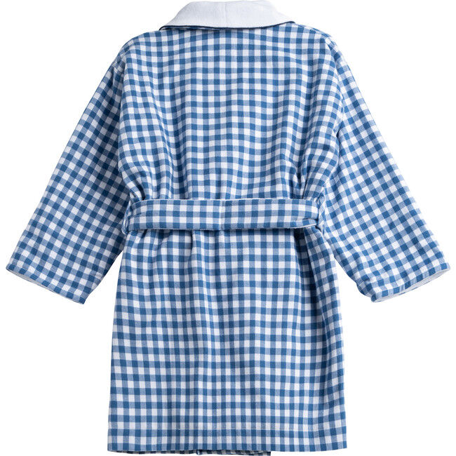 Henry Car Bathrobe, Denim Gingham - Robes - 2