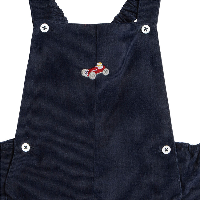 Little Alfie Vintage Car Bib Shorts, Navy - Rompers - 3