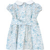 Little Arabella Bloom Smocked Dress, Sea Blue Floral - Dresses - 3