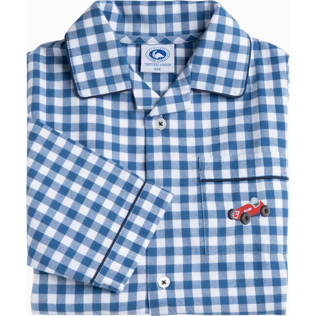 Henry Car Pajama, Denim Gingham - Pajamas - 3