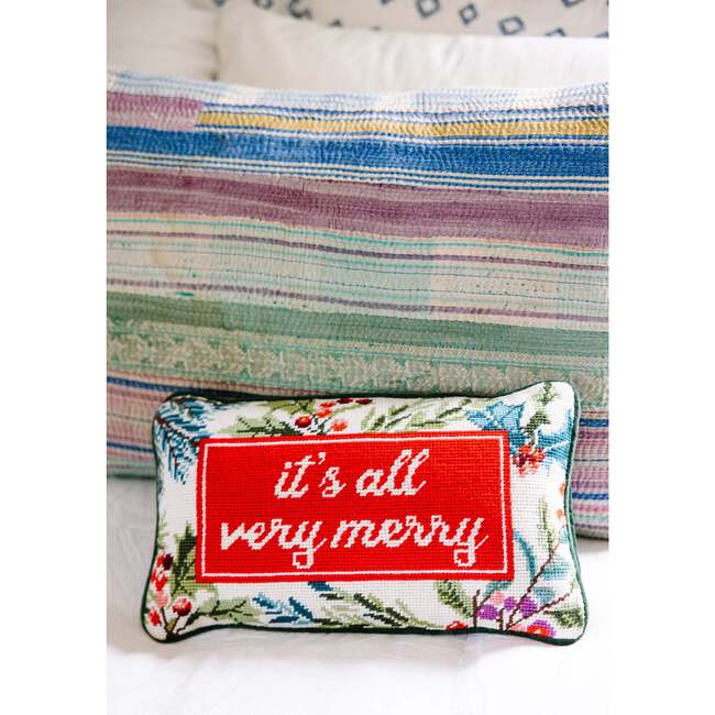 Very Merry Needlepoint Pillow - Decorative Pillows - 2