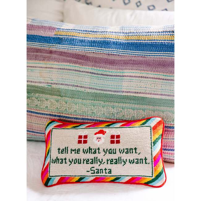 Tell Me What You Want Needlepoint Pillow - Decorative Pillows - 2