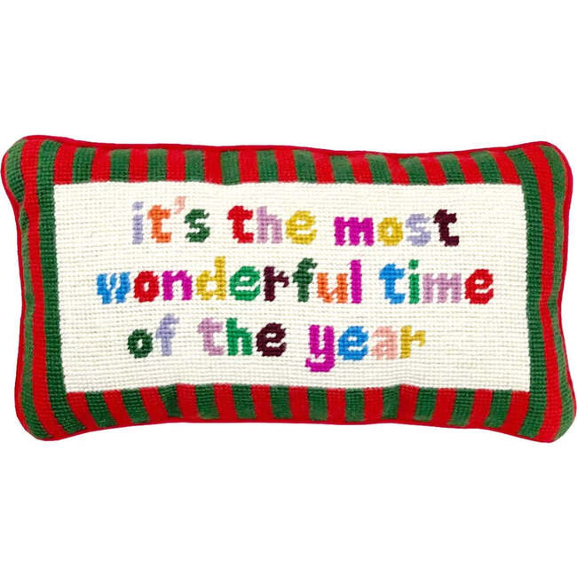 Most Wonderful Time Needlepoint Pillow