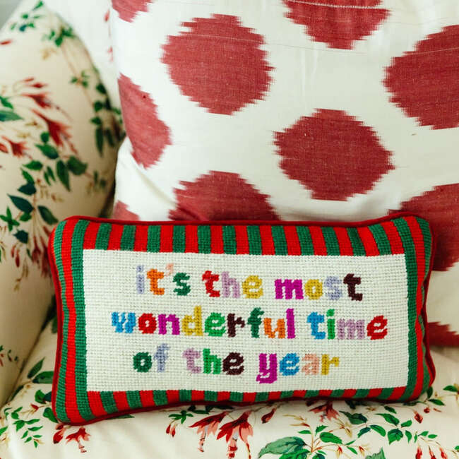 Most Wonderful Time Needlepoint Pillow - Decorative Pillows - 2