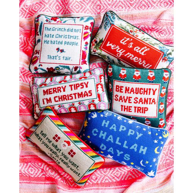 Happy Challah Days Needlepoint Pillow - Decorative Pillows - 3