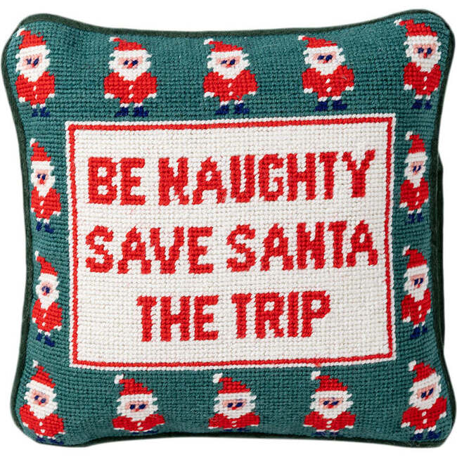 Be Naughty Needlepoint Pillow