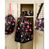 Kids Backpack, Black Botanical Flower Print - Backpacks - 2