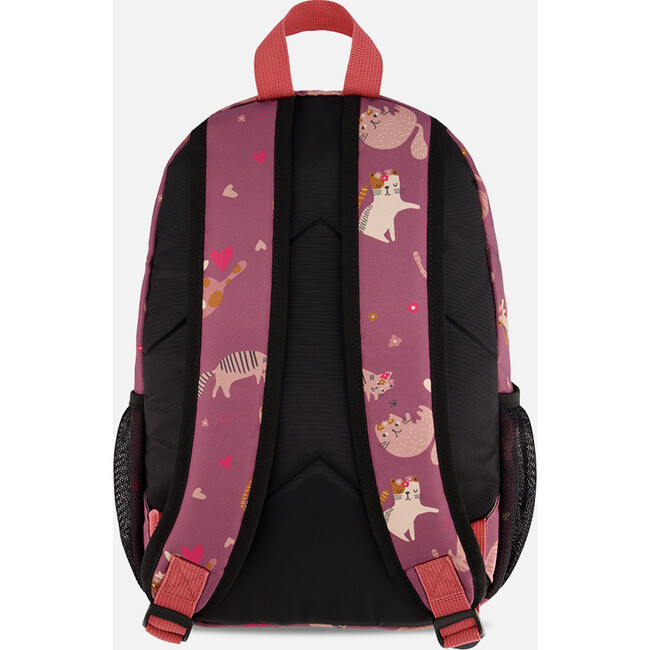 Toddler Backpack, Purple Little Cats Print - Backpacks - 3