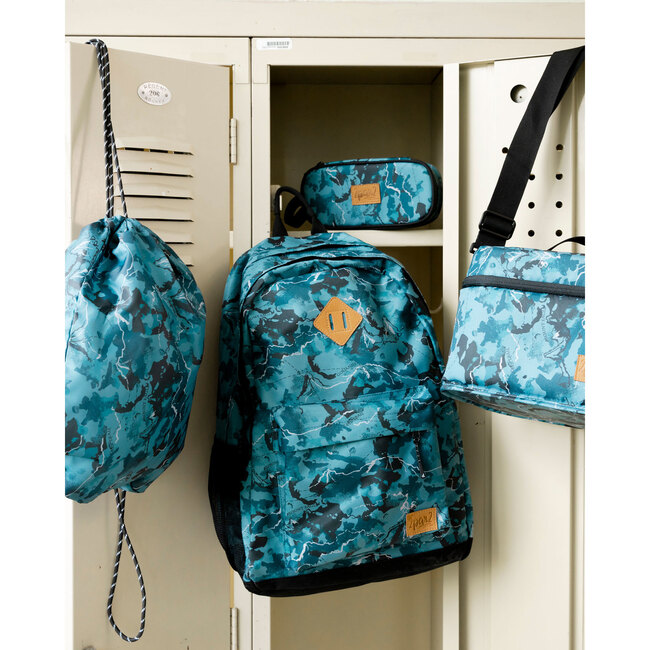 Kids Backpack, Blue And Black Cartography - Backpacks - 2