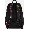 Kids Backpack, Black Botanical Flower Print - Backpacks - 3