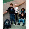 Kids Backpack, Black Astral Wolf Print - Backpacks - 2