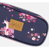 Pencil Case, Navy Flowery Unicorn Print - School Supplies - 4