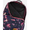 Kids Backpack, Navy Flowery Unicorn Print - Backpacks - 4