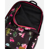Kids Backpack, Black Botanical Flower Print - Backpacks - 4