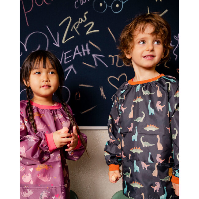 School Apron, Black With Dinosaurs Print - Art Supplies - 3