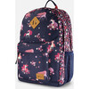 Kids Backpack, Navy Flowery Unicorn Print - Backpacks - 5