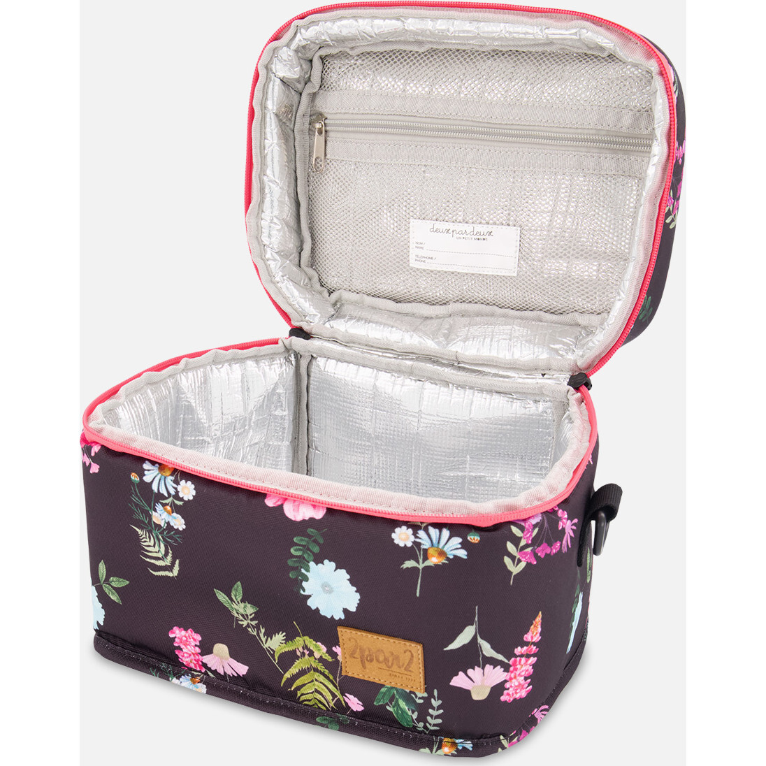 Lunch Box, Black Botanical Flower Print - Deux par Deux Bags