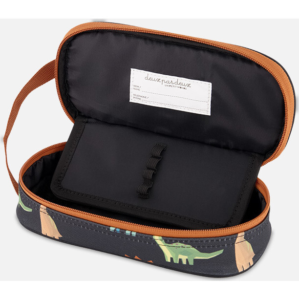 Pencil Case, Black With Dinosaurs Print - School Supplies - 3