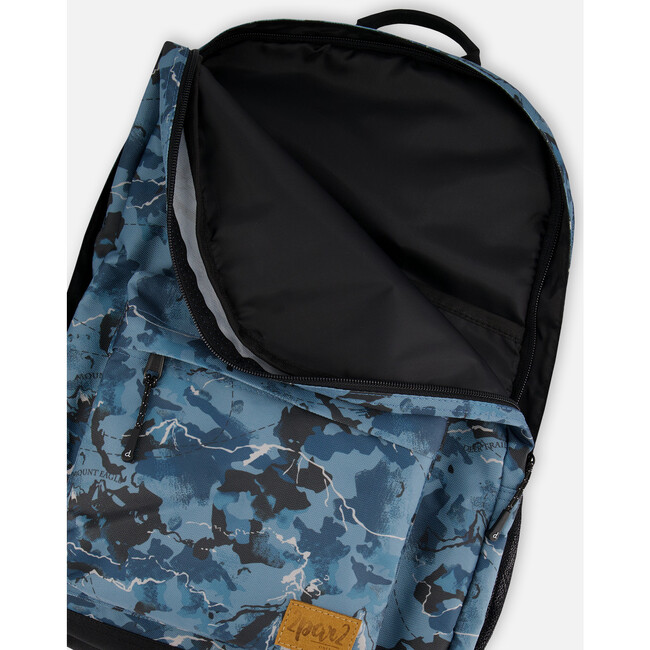 Kids Backpack, Blue And Black Cartography - Backpacks - 4