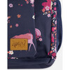 Kids Backpack, Navy Flowery Unicorn Print - Backpacks - 6