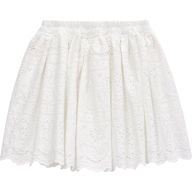 Alegra Embroidered Skirt, Ivory - Skirts - 2