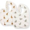 Bib Set, Giraffe & Zebra - Bibs - 2