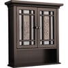 Windsor Wooden Wall Cabinet with Glass Mosaic Doors, Dark Espresso - Cabinets - 1 - thumbnail