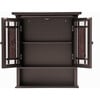 Windsor Wooden Wall Cabinet with Glass Mosaic Doors, Dark Espresso - Cabinets - 7