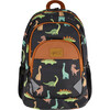 Toddler Backpack, Black With Dinosaurs Print - Backpacks - 1 - thumbnail
