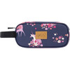 Pencil Case, Navy Flowery Unicorn Print - School Supplies - 1 - thumbnail