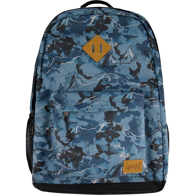 Kids Backpack, Blue And Black Cartography