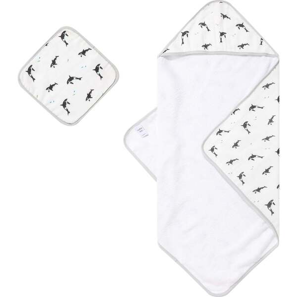 Hooded Towel Set, Orca Bamboo Little Towels & Robes