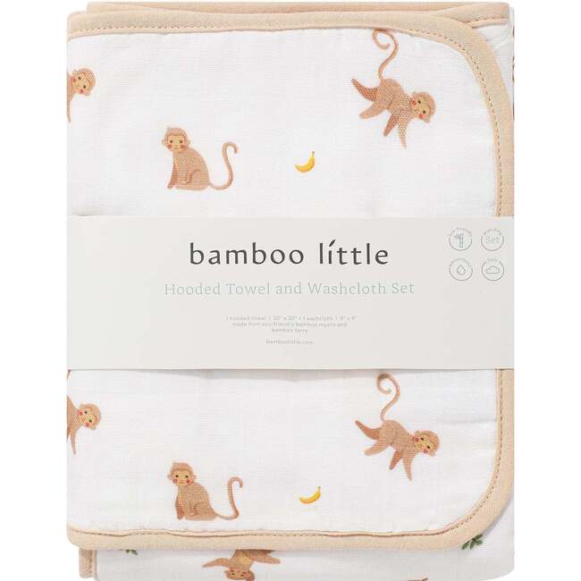 Hooded Towel Set, Monkey - Bath Towels - 4