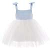 Janie Bow Strap Tulle Dress, Blue - Dresses - 1 - thumbnail