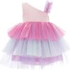 Cakepop Multicolor Layered Tulle Dress, Pink - Dresses - 1 - thumbnail