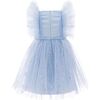 Star Print Ruffle Tulle Dress, Blue - Dresses - 2