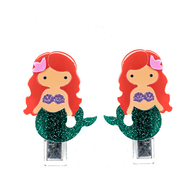 Mermaid Red Hair Glitter Alligator Clip