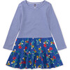 Tiered Skirted Twirl Dress, Blue - Dresses - 1 - thumbnail