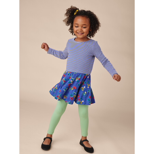 Tiered Skirted Twirl Dress, Blue - Dresses - 3