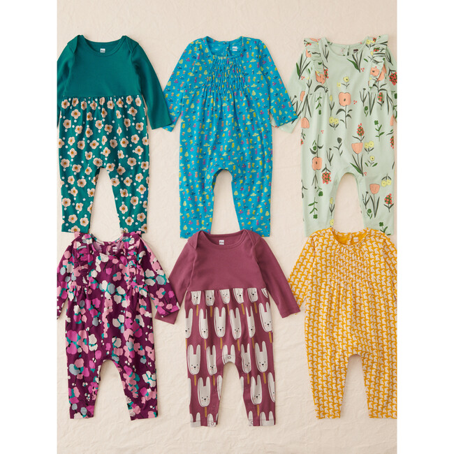 Ruffle Sleeve Baby Romper, Green - Rompers - 5
