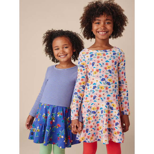 Tiered Skirted Twirl Dress, Blue - Dresses - 7