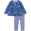 Peplum Top & Pants Baby Set, Blue - Mixed Apparel Set - 1 - thumbnail