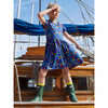 Short Sleeve Wrap Neck Dress, Blue - Dresses - 5