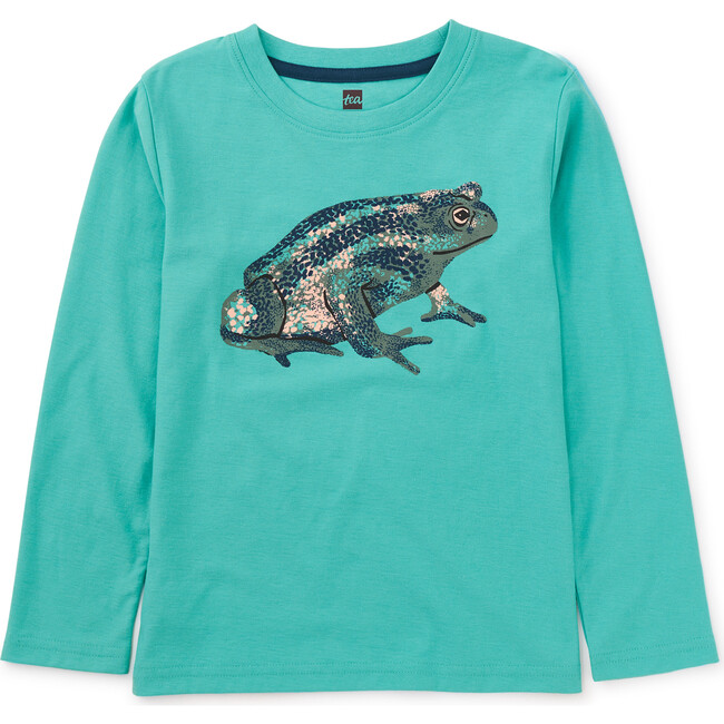 Frog Layered Sleeve Graphic Tee, Blue - T-Shirts - 1