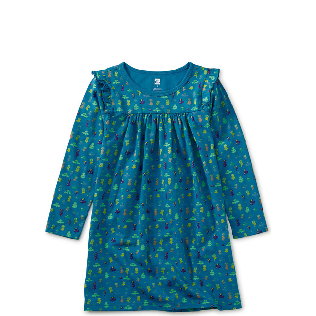 Long Sleeve Mighty Mini Dress, Turquoise - Dresses - 1